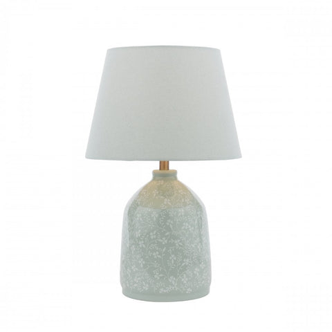 Laura Ashley Campion Table Lamp Blue Ceramic With Shade