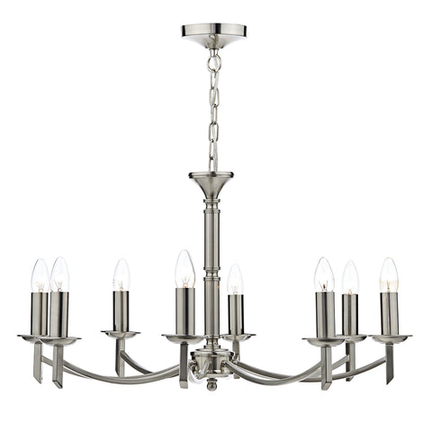 Ambassador 8 Light Dual Mount Pendant - Satin Chrome