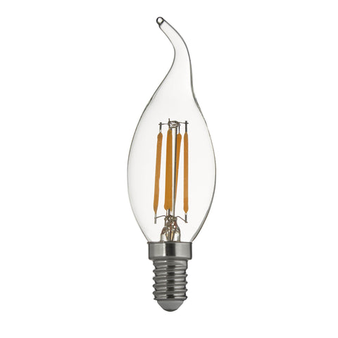 PACK 10 x CANDLE E14 DIMMABLE FILAMENT FLAME TIP LED LAMPS