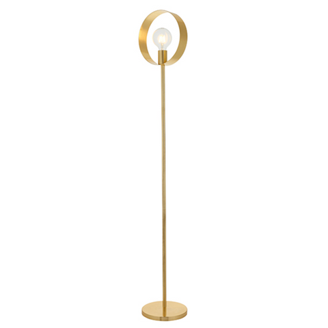 Hoop Single Floor Lamp - Brushed Brass