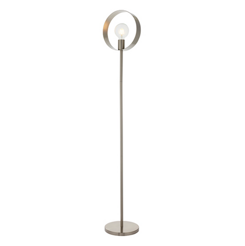 Hoop Single Floor Lamp - Brushed Nickel