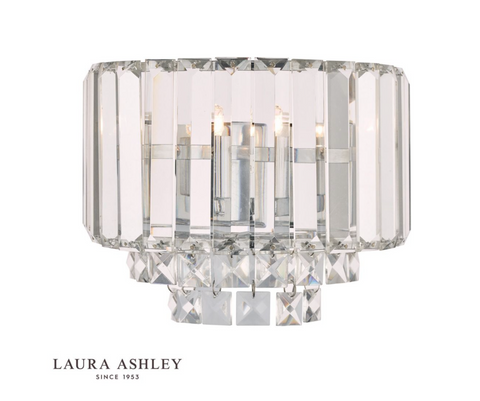 Laura Ashley Vienna Wall Light Polished Chrome Crystal