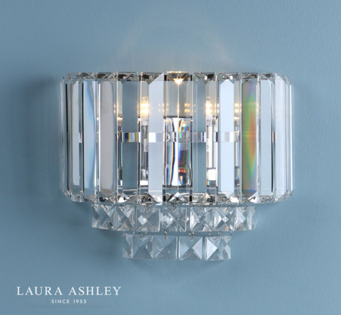 Laura Ashley Vienna Wall Light Polished Chrome Crystal