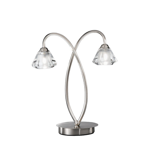 Twista 2 Light Table Lamp - Satin Nickel