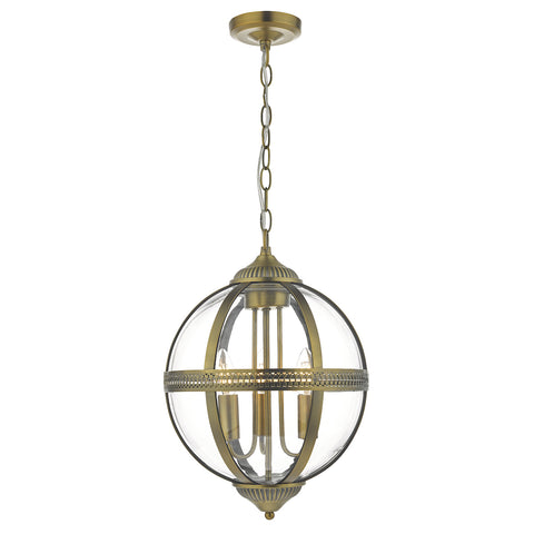 Vanessa 3 Light Pendant - Antique Brass