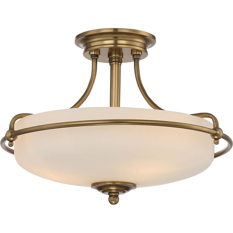 Griffin 3 Light Semi-Flush Light – Weathered Brass