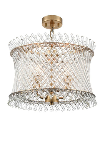 semi flush brass with glass