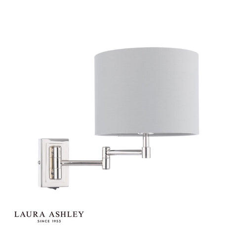 Laura Ashley Marlowe Wall Light Polished Nickel With Shade