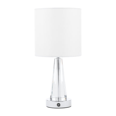 Laura Ashley Blake Table Lamp Polished Chrome and Crystal With Shade LED