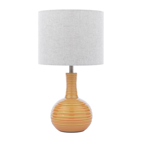Laura Ashley Padley Table Lamp Yellow Ceramic and Antique Brass With Shade