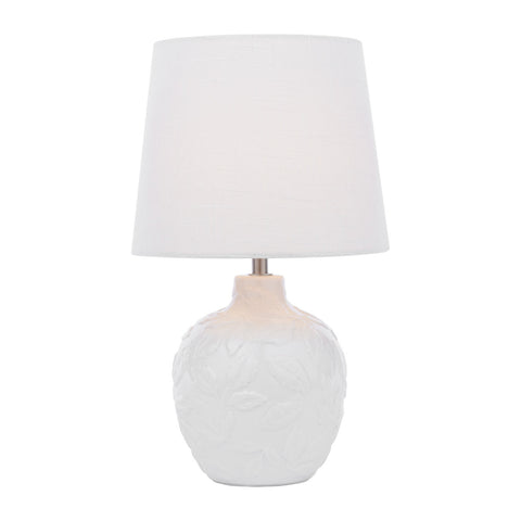 Laura Ashley Redhall Table Lamp White Ceramic and Polished Chrome With Shade