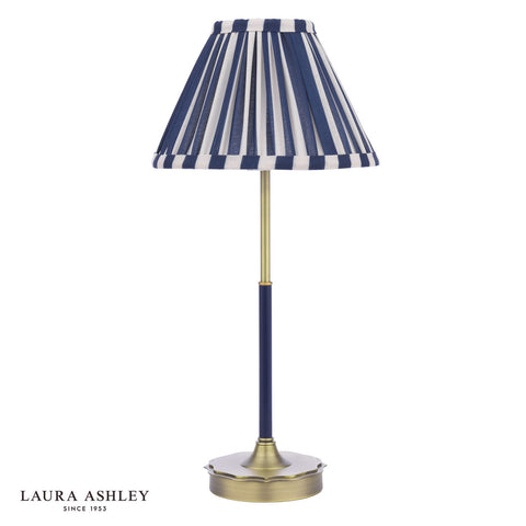 Laura Ashley Denwick Wall Light Matt Antique Brass and Satin Blue With Shade