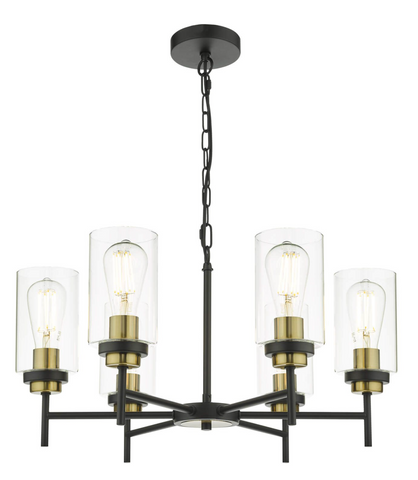 Abel 6 Light Pendant Satin Black Glass