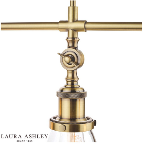 Laura Ashley Isaac 3lt Bar Pendant Antique Brass