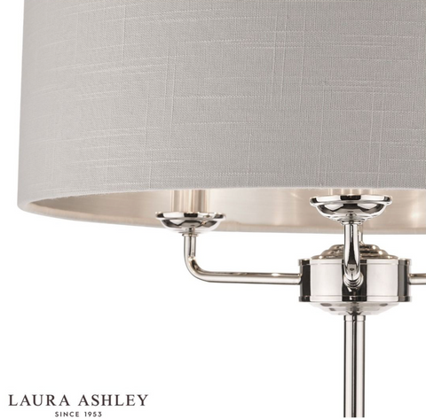 Laura Ashley Sorrento 3lt floor Lamp Polished Nickel With Silver Shade