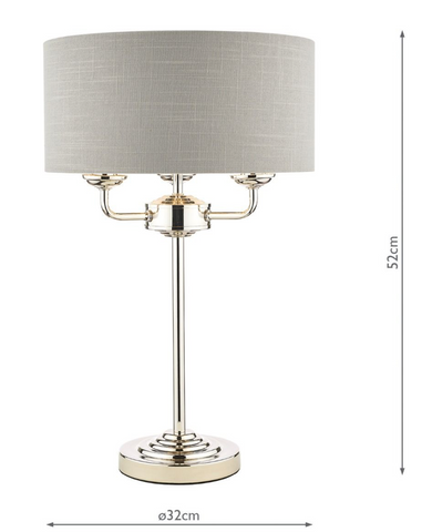 Laura Ashley Sorrento 3lt Table Lamp Polished Nickel With Silver Shade Online Light Shop