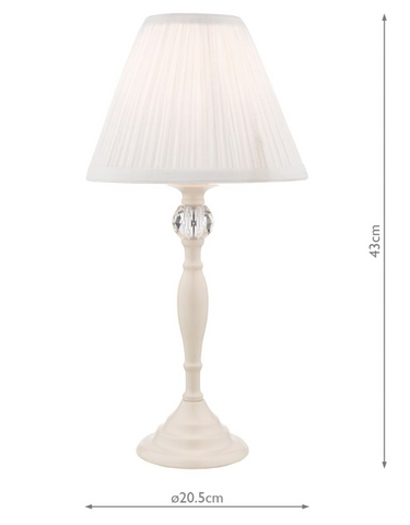 Laura Ashley Ellis Table Lamp Cream With Ivory Shade