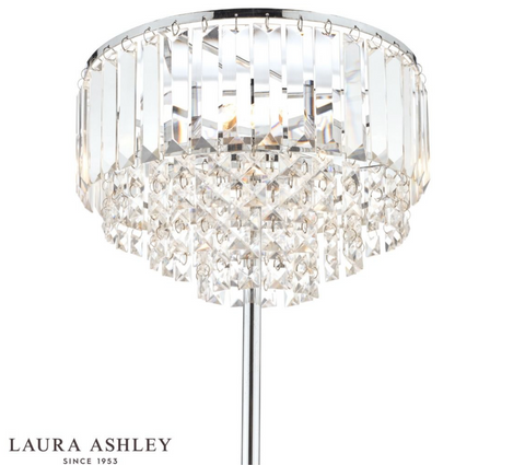 Laura Ashley Vienna 3lt Floor Lamp Crystal & Polished Chrome