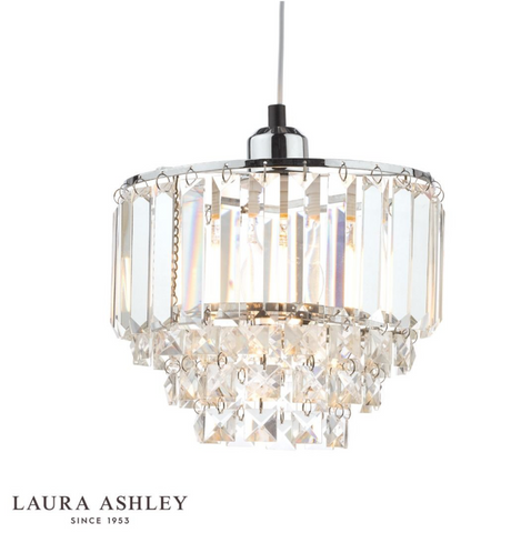 Laura Ashley Vienna Easy Fit Pendant Crystal & Polished Chrome