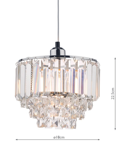 Laura Ashley Vienna Easy Fit Pendant Crystal & Polished Chrome