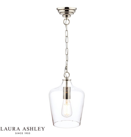 Laura Ashley Ockley Pendant Polished Chrome & Glass