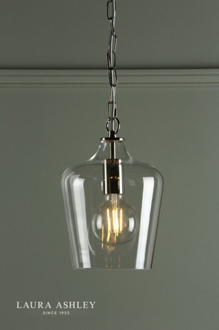 Laura Ashley Ockley Pendant Polished Chrome & Glass