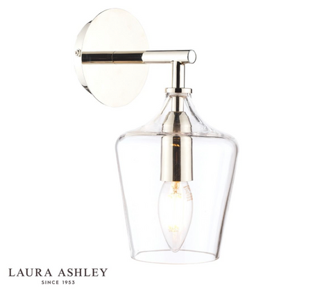 Laura Ashley Ockley Wall Light Polished Chrome & Glass