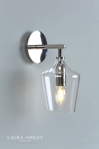 Laura Ashley Ockley Wall Light Polished Chrome & Glass