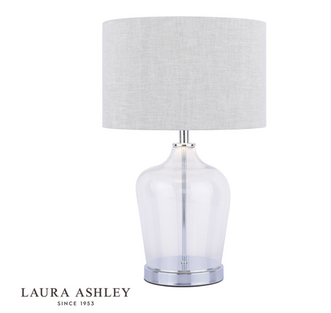 Laura Ashley Ockley Touch Table Lamp Polished Chrome & Glass With Shade