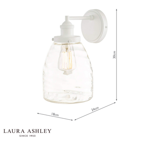 Laura Ashley Ainsworth Outdoor Wall Light Matt Cream Glass IP44