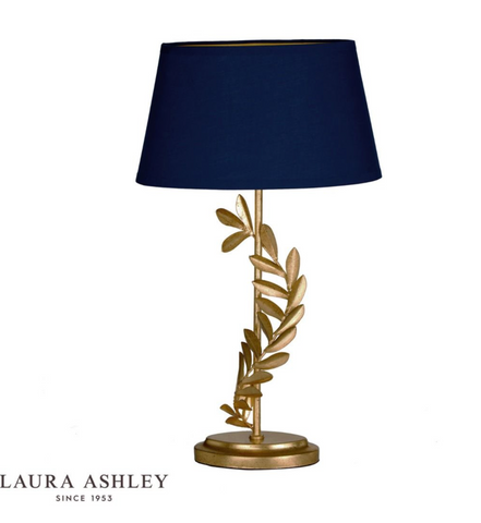 Laura Ashley Archer Table Lamp Leaf Design Gold With Shade