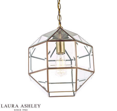 Laura Ashley Blackwell Pendant Antique Brass Glass