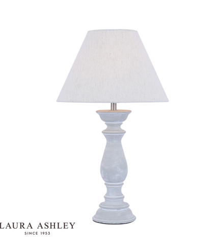 Laura Ashley Chedworth Table Lamp Concrete & Polished Nickel With Shade