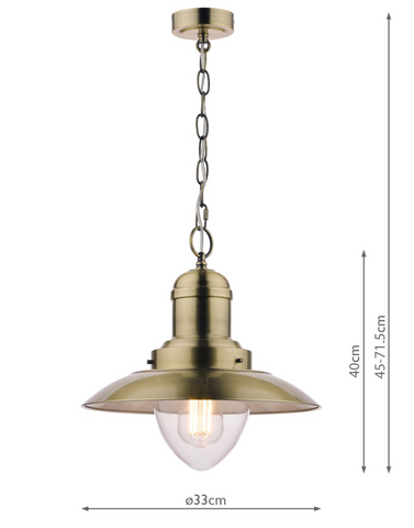 Laura Ashley Corbridge Pendant Antique Brass