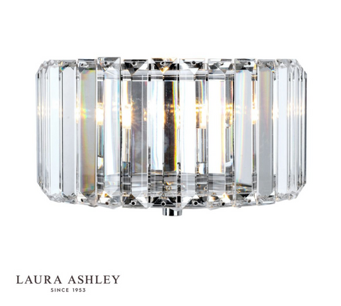 Laura Ashley Fernhurst Wall Light Polished Chrome Glass