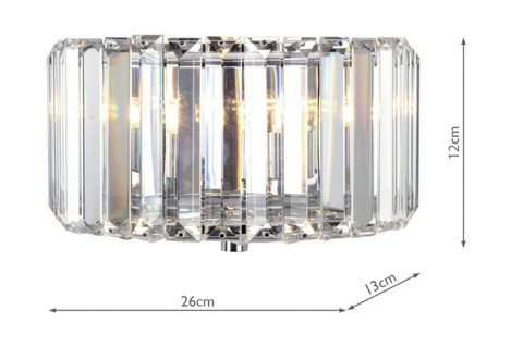 Laura Ashley Fernhurst Wall Light Polished Chrome Glass