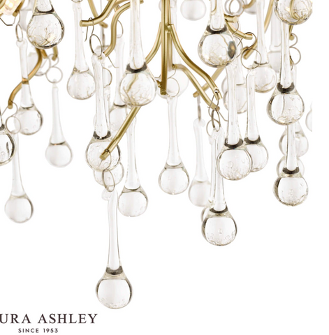 Laura Ashley Willow 3lt Semi Flush Satin Champagne Crystal