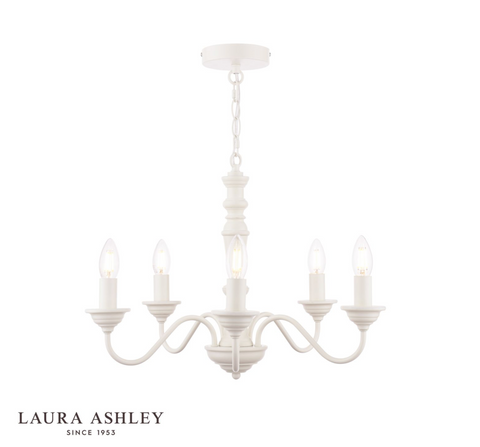 Laura Ashley Tate 5lt Pendant Matt White Fitting Only