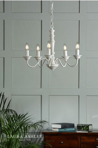 Laura Ashley Tate 5lt Pendant Matt White Fitting Only