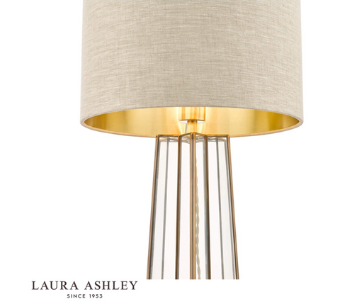 Laura Ashley Star Table Lamp Antique Brass Glass With Shade