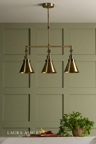 Laura Ashley Rufus 3lt Bar Pendant Antique Brass