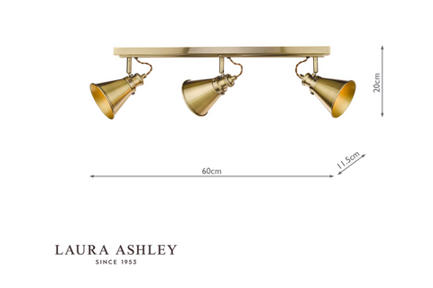 Laura Ashley Rufus 3lt Bar Spotlight Antique Brass
