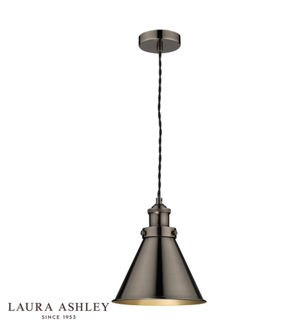 Laura Ashley Rufus Pendant Industrial Nickel