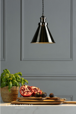 Laura Ashley Rufus Pendant Industrial Nickel