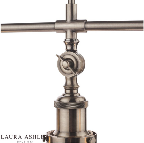 Laura Ashley Isaac 3lt Bar Pendant Satin Nickel Glass