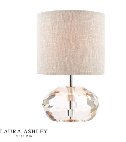 Laura Ashley Ivy Table Lamp Faceted Crystal Glass With Shade