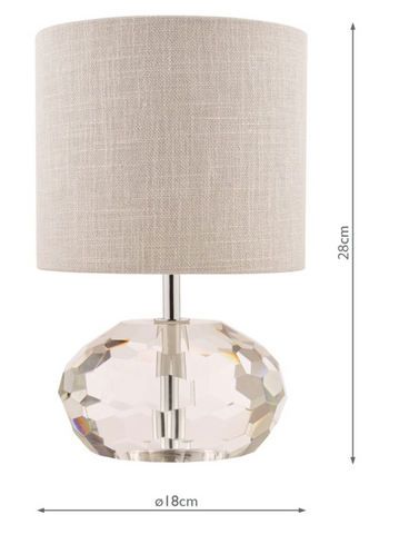 Laura Ashley Ivy Table Lamp Faceted Crystal Glass With Shade