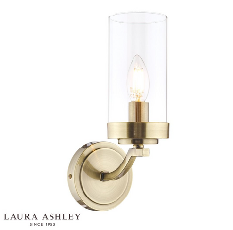 Laura Ashley Joseph Wall Light Antique Brass Glass