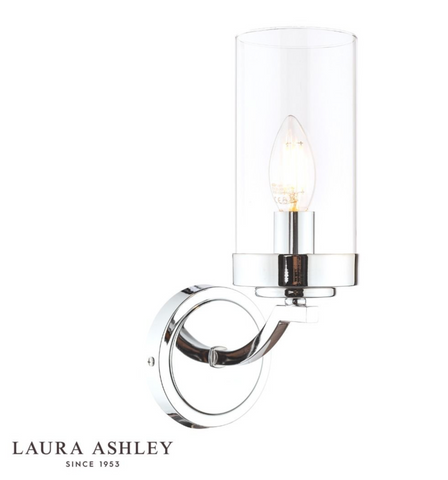 Laura Ashley Joseph Wall Light Polished Chrome Glass