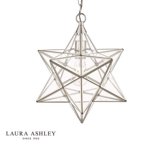 Laura Ashley Large Star Pendant Silver Glass